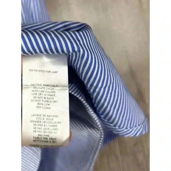 Thakoon Mini Skirt 6 Mini Blue White Stripes Pockets Layered Button Front Cotton - Picture 8 of 8